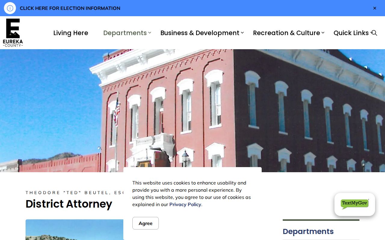 Eureka County District Attorney role in criminal court cases