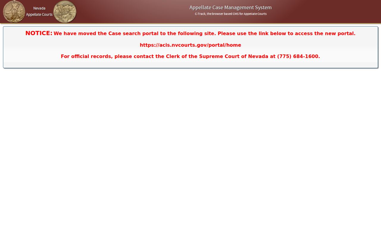 Nevada appellate search used after a Eureka County criminal court case appeal
