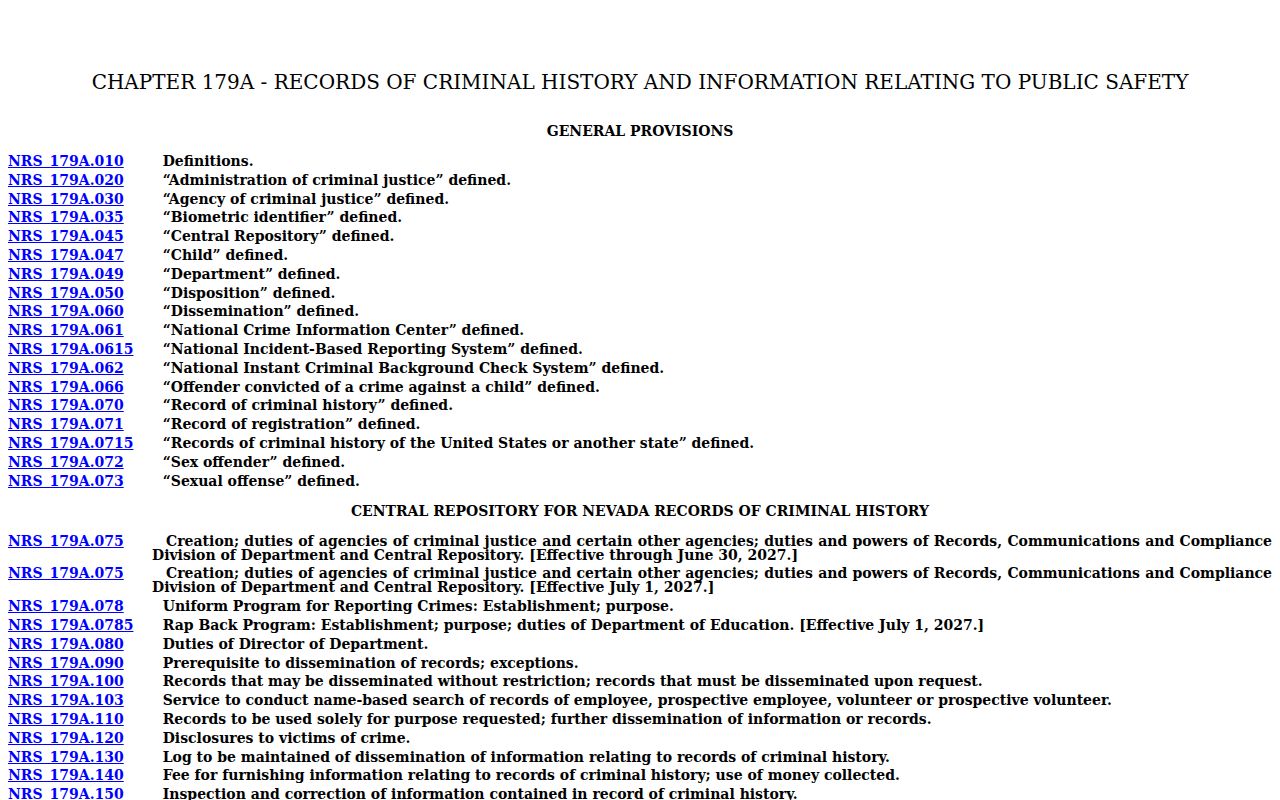 Eureka County sex offender check Nevada dissemination law