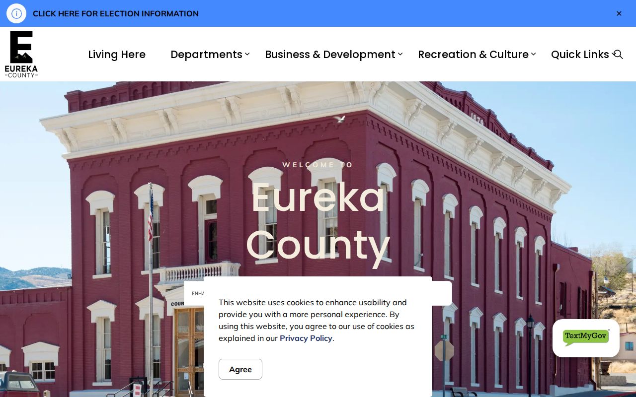 Eureka County criminal history county government directory